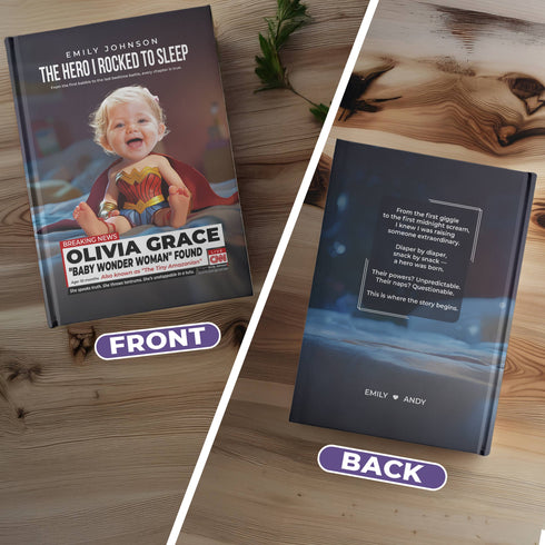 Custom Baby Wonder Woman Notebook – Personalized Superhero Journal with Photo & Name